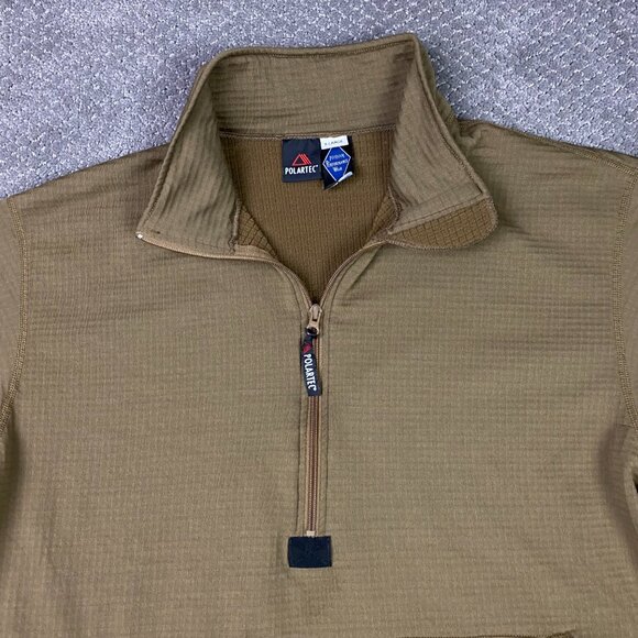 Peckham Polartec Fleece Pullover Mens XL Coyote Brown 1/4 Zip 1/2 Zip USMC - Picture 6 of 11